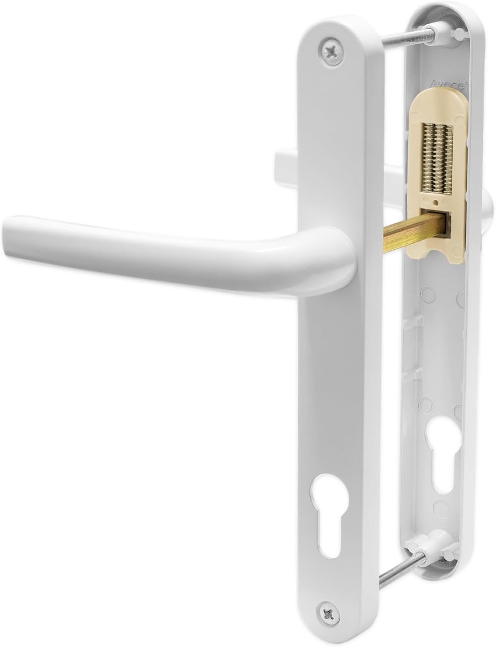 Avocet Pioneer Sprung 92mm PZ UPVC Door Handle White 215mm Pair Set