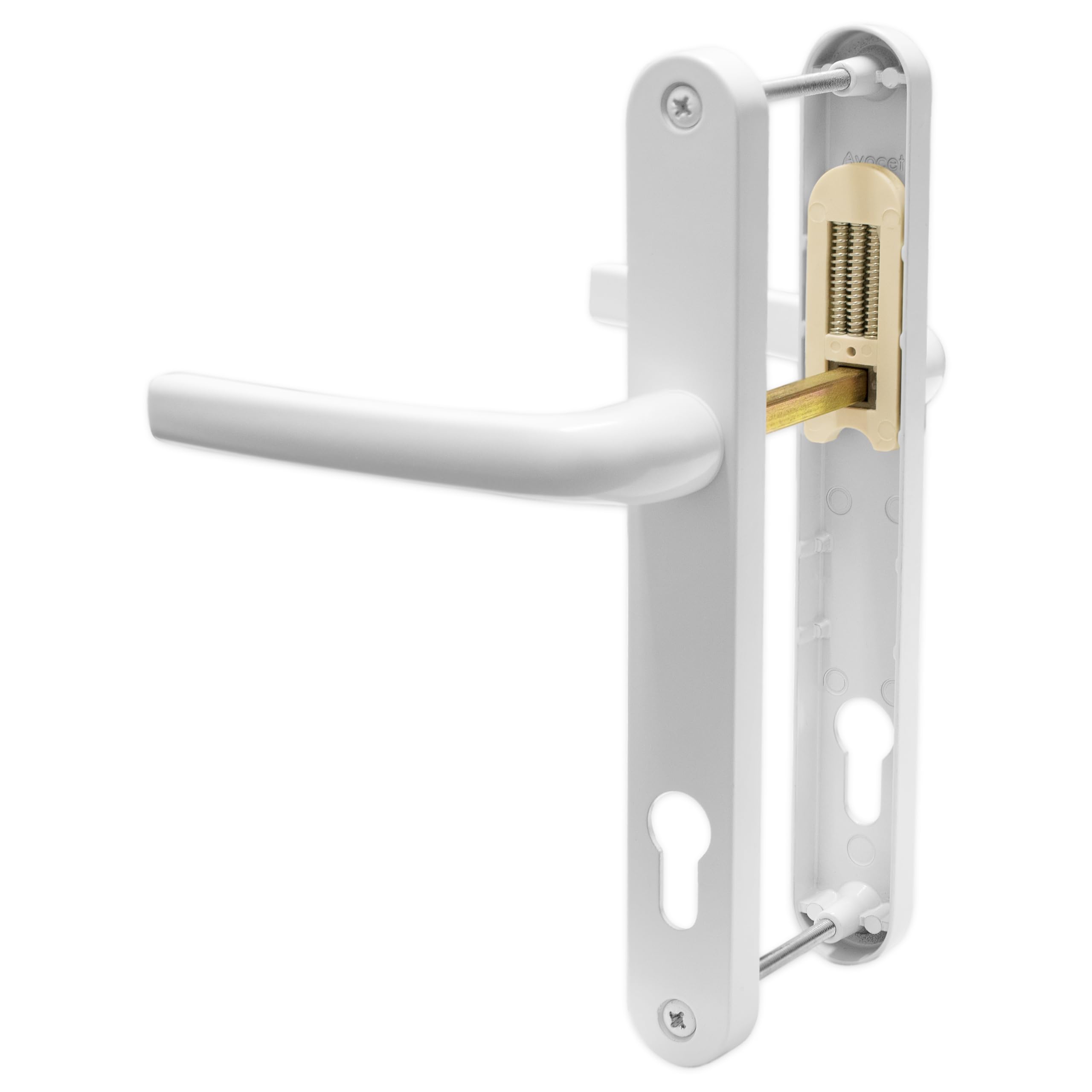 UPVC Door Handle Avocet Pioneer Sprung 92mm PZ Double Glazing Pair Set Patio PVC White 122mm