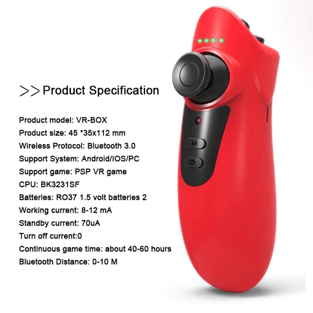 Xixini Bluetooth 4.0 VR-Controller Fernbedienung Griff Bluetooth Joystick VR-Fernbedienung mit Multi-Mode-Umschaltung und Multi-Plattform-Kompatibilität für Android, iOS und PC