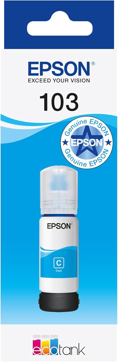 Epson 103 EcoTank Cyan Ink Bottle 65ml for L5190 L3151 L3150