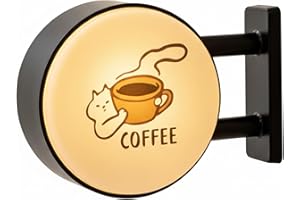 Coffee Magnets, Coffee Magnets for Fridge, Retro with Ambiance Light, Wall-Mount Lighted Vintage Shop & Bar Signs for Kitchen