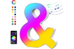 Lettres lumineuses LED – Lettre de l'alphabet à changement de couleur – Panneau de synchronisation de la musique – Cadeaux po