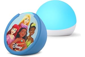 Amazon Echo Pop Kids (newest model) - Disney Princess, with Echo Glow, Smart speaker and night light for kids, Designed for Alexa+
