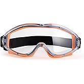 PACIFIC Safety Goggles Over Glasses for Men and Women, Anti Fog Scratch Resistant, Eye Protection, Adjustable Elastic Headban