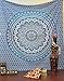 Jaipur Handloom Turquoise Blue Tapestry Ombre Tapestry Hippie Mandala Bedding Tapestry Wall Hanging Psychedelic Tapestry Dorm Decor Bohemian Tapestry, Boho Tapestries, Mandala Throw Bedspread