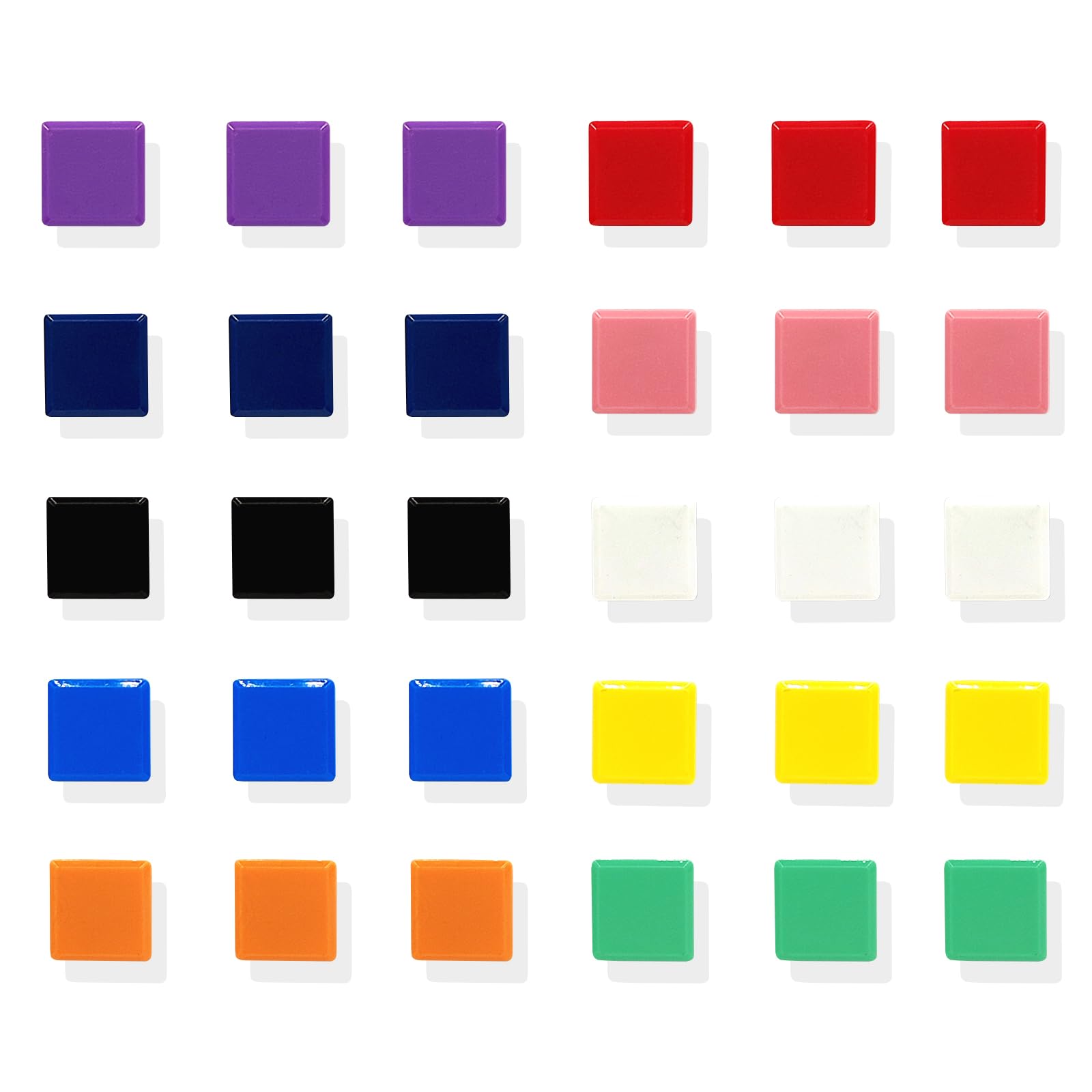 ZDZBLX 30 Pack Fridge Magnets, Strong Square Magnet, Colourful Magnets for Whiteboard Fridge Home School Office & Classroom, Small Craft Magnets, Multicolour Notice Board Magnet for Adult, 10 Colours