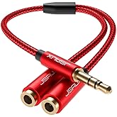 JSAUX Headphone Splitter 3.5mm, Audio Splitter 2 Female to 1 Male, Dual Headphone Adapter Compatible with PS4, PS5, Xbox, Nin