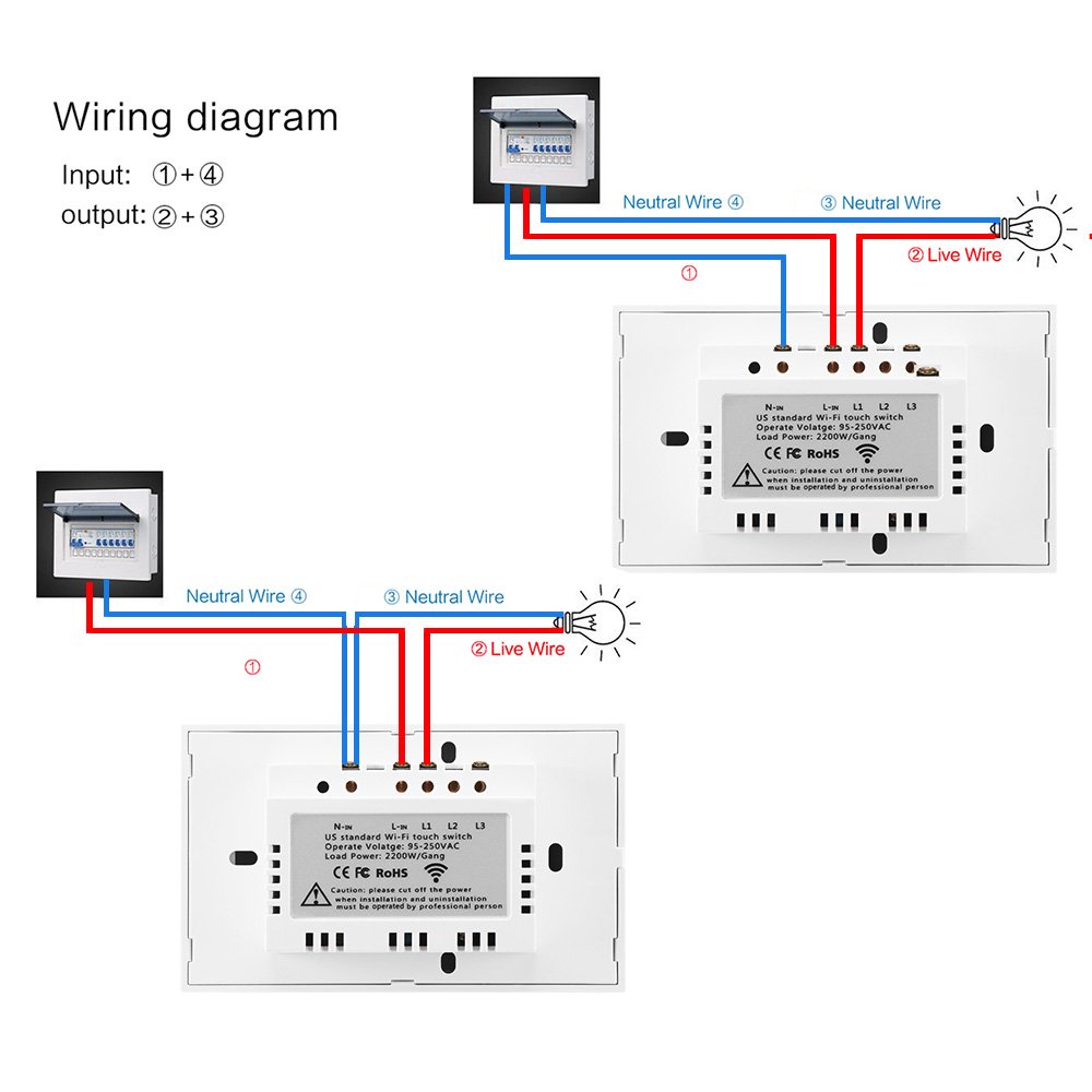 Smart Light Switch, Wifi Smart Light Switch with Remote Control and