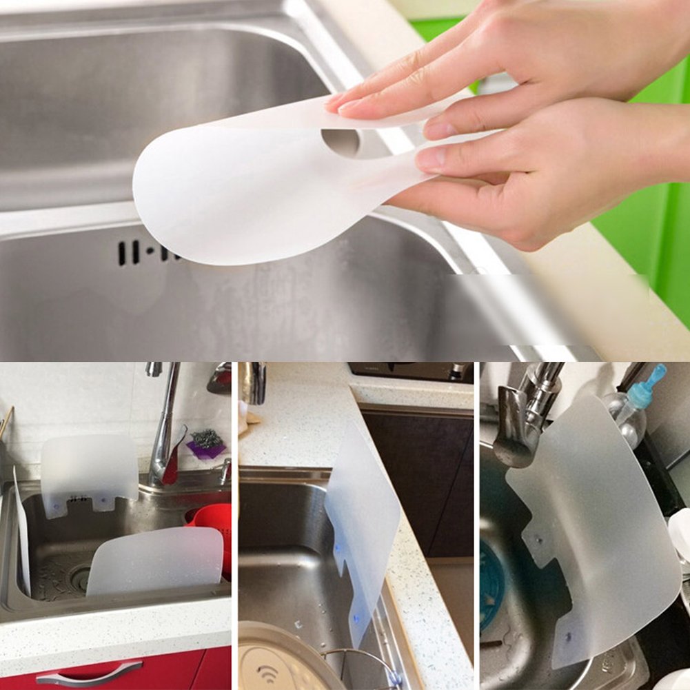 Sink Splash Guard, Wash Basin Sucker AntiSplash Water Baffle Dish