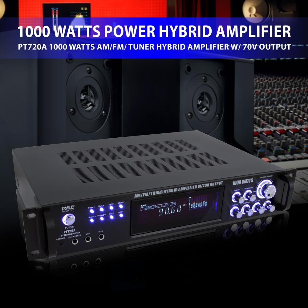 Pyle AM/FMチューナーハイブリッドアンプ 1000W 並行輸入品