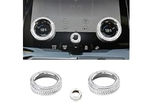 MICROCK Bling Accessories for Range Rover Evoque 2020-2022 and Velar 2018 2019 2020 2021 2022 Air Conditioner Switch knob Cover Rhinestone Crystal, 3pcs