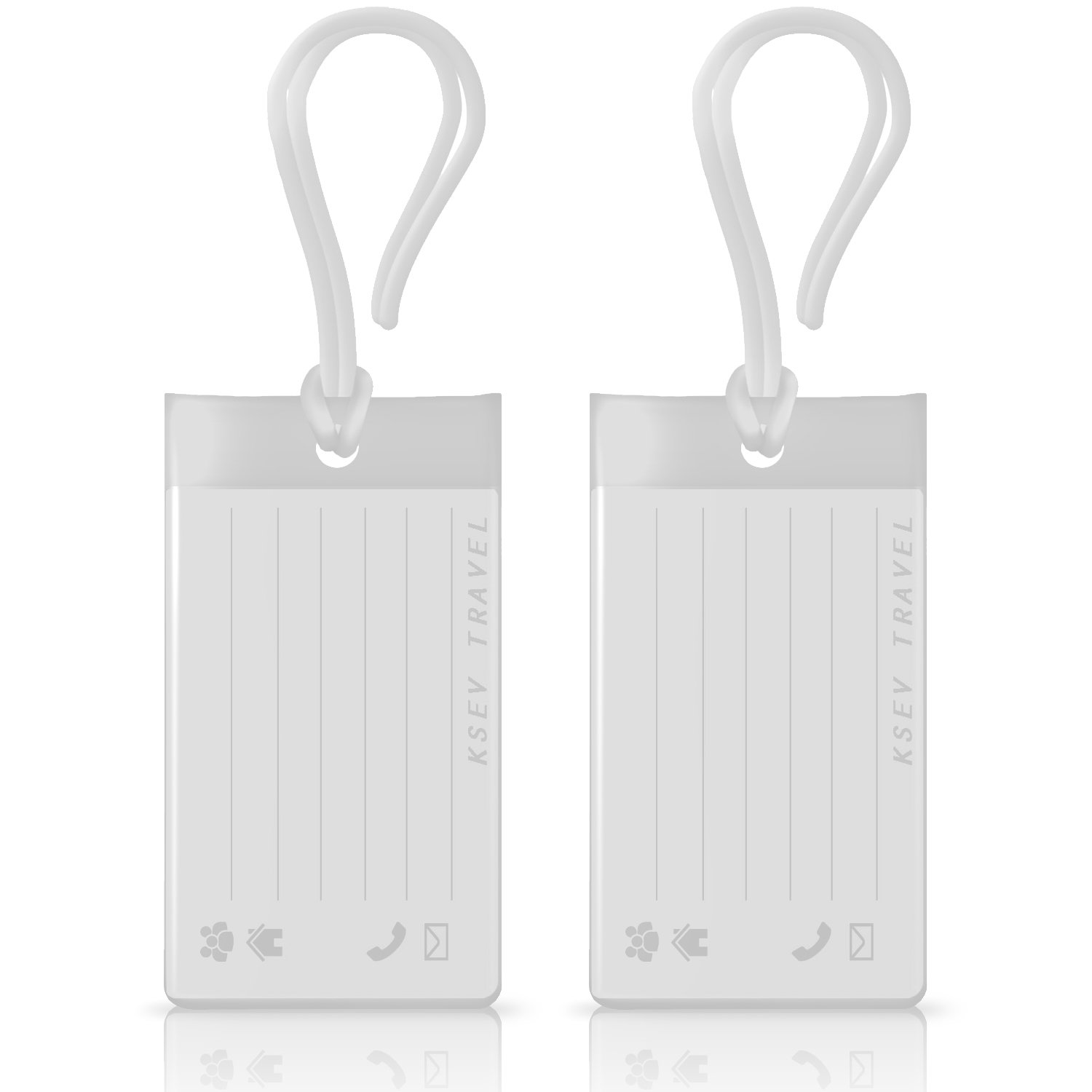 2 Packs Luggage Tags, KSEV Travel Tags [Flexible Jelly Bendable] ID