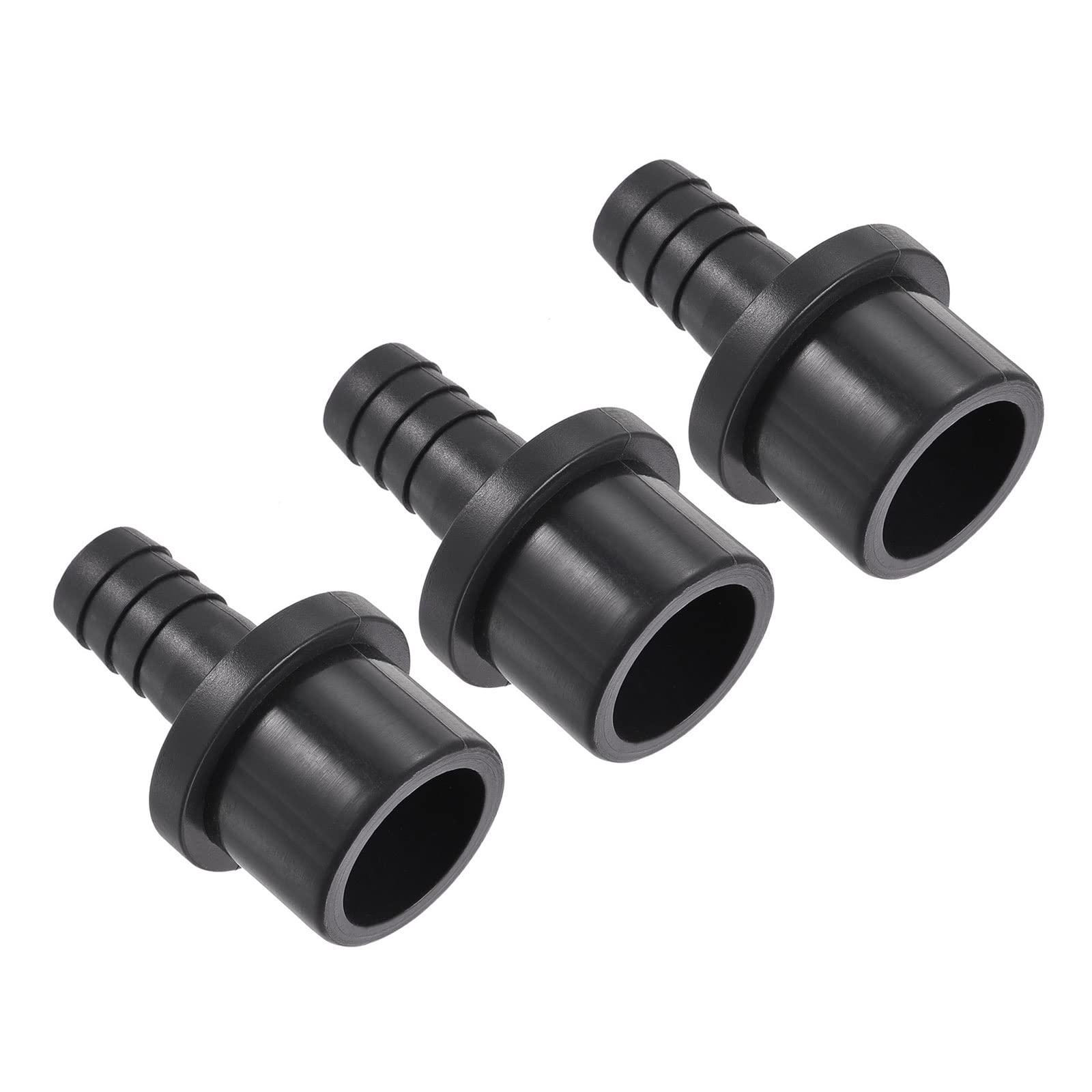 M METERXITY 3 Pack PVC Pipe Fitting - Water Tube Connector, 12mm Barb Straight Pipe Joint, Apply to Outdoor/Garden/Pool (OD 25mm, Black)