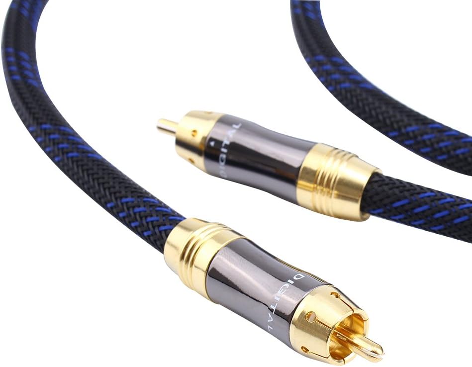 KUYIOHIFI Dual Shielded (OD 8.0mm) RCA Male to RCA Male subwoofer Cable (2 Feet): Computers & Accessories