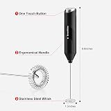 Bonsenkitchen Milk Frother Handheld Electric Foam Maker with Stainless Whisk view 6