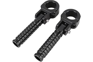 1 Pair Motorcycle Foot Pegs, Adjustable Highway Footpegs 1 Inch 1.06 Inch 1.25 Inch Bumper, Universal Foot Pedal Bracket Clam