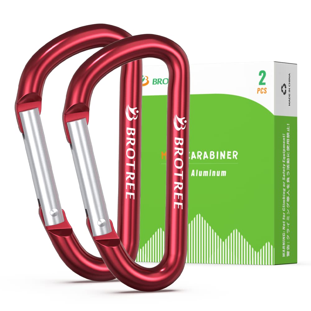 BROTREE Small Carabiner Clips Mini Aluminum Carabiner - 6cm D-Ring
