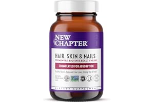 New Chapter Biotin Supplement, Vegan Hair Skin and Nails Vitamins with Fermented Biotin + Astaxanthin - 60 Count