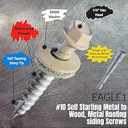 Metal Roofing Screws #10 Painted Hex Head Screw
