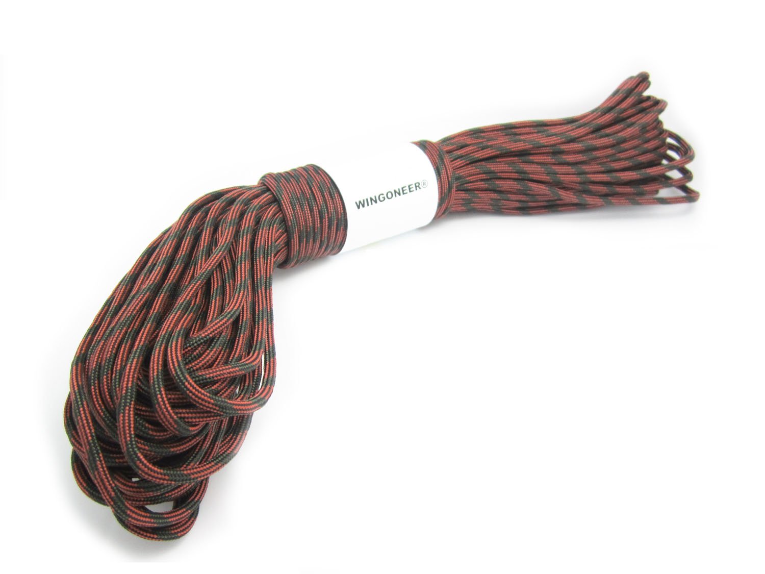 WINGONEER 550 Paracord Mil Spec Type III 7 strand parachute cord Red Camo 100 feet