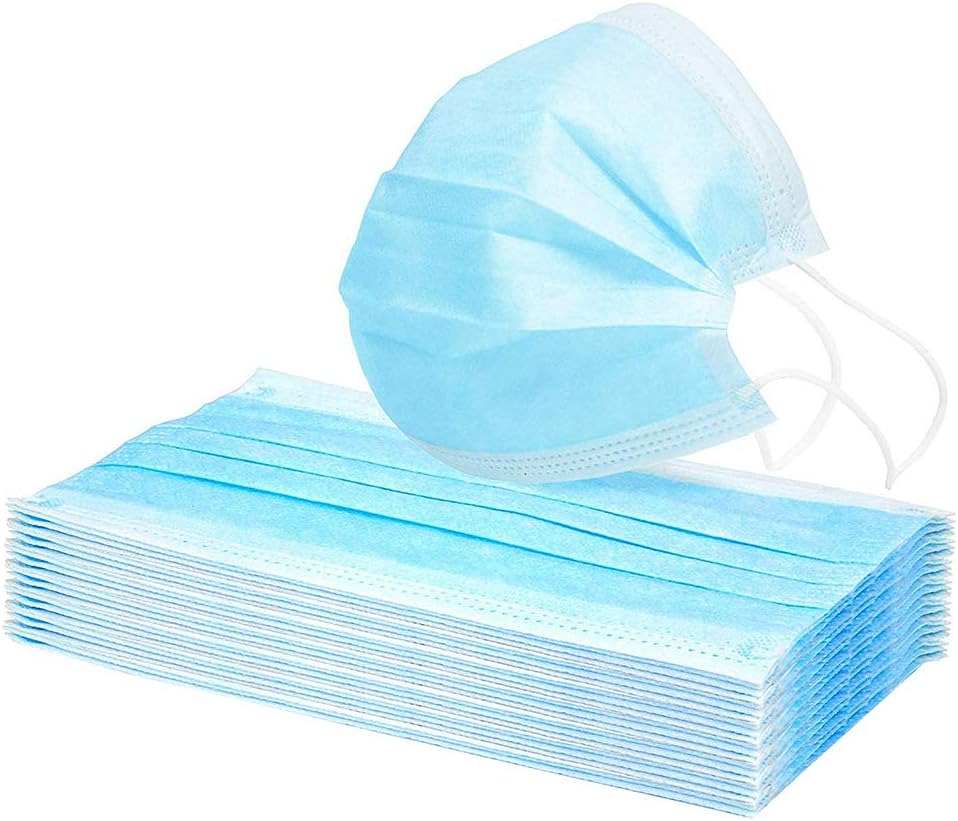 Pack of 20 Surgical Disposable Face Ma-sks with Elastic Strap, 3 Layered Filter Face Mouth Ma-sks(Blue)