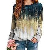 Akivide Women's Butterfly Floral Graphic Print Sweatshirt Casual Loose Comfort Long Sleeve Crew Neck Pullover Tops