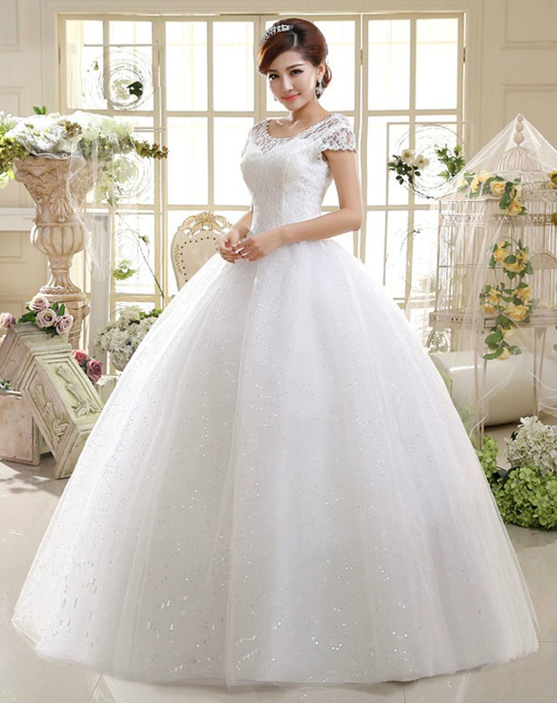 Mua Double Shoulder Floor Length Bridal Gown Wedding Dress Custom Size