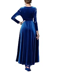 Urban CoCo Women Long Sleeve V-Neck Velvet Stretchy