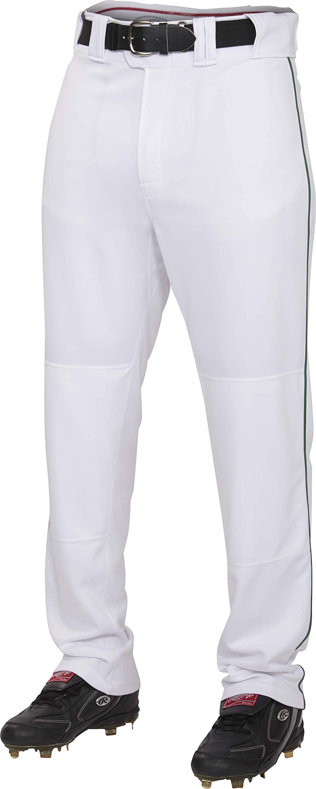 Rawlings | PRO 150 Series Baseball Pants | Adult XX|Large | Piped | White / Dark Green | Relaxed Fit