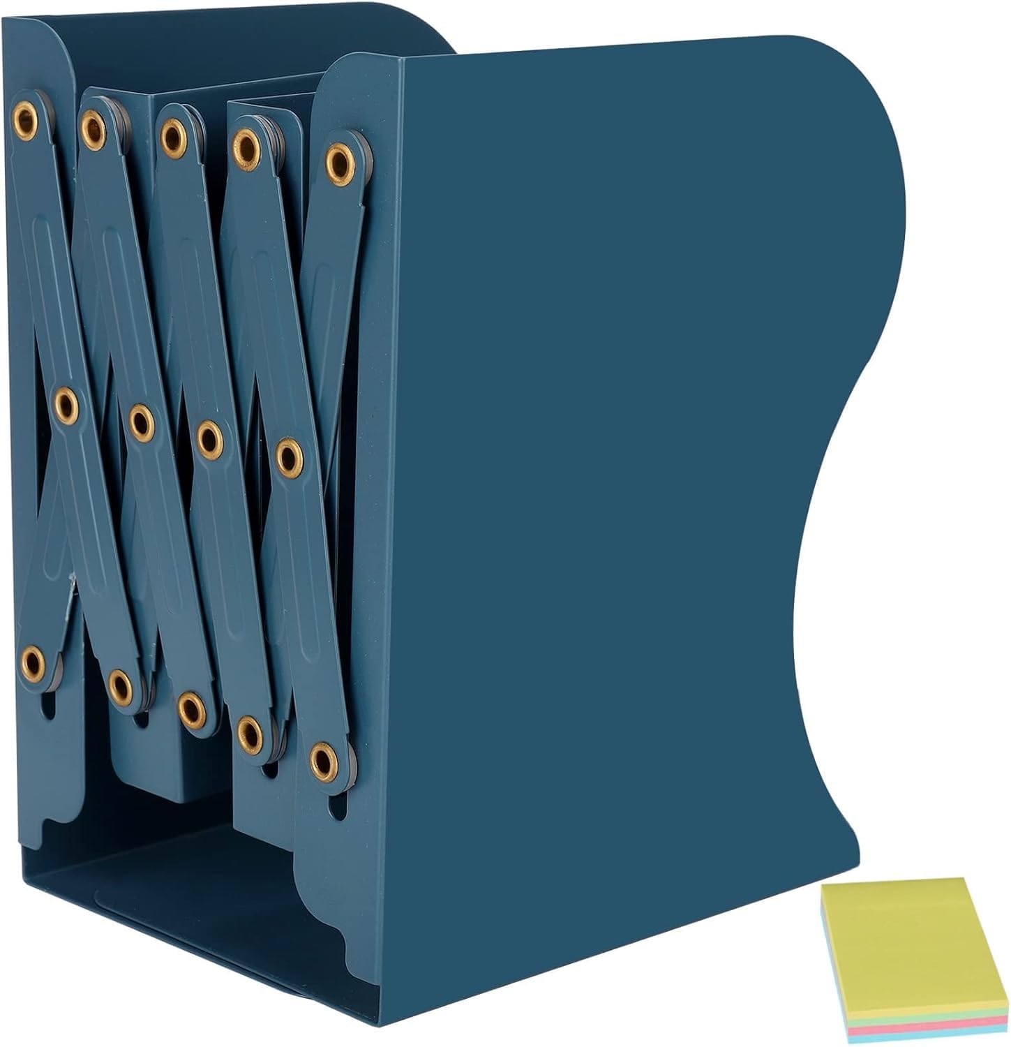 DARUITE Metal Bookends, Adjustable & Heavy Duty with Non-Skid Base, Book Dividers for Libraries or Offices, Blue
