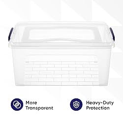 Superio Clear Storage Boxes with Lids, Plastic