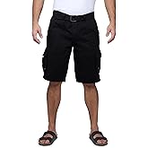 X RAY RAW X Mens Belted Cargo Shorts, Relaxed Fit Casual Knee Length Cargo Shorts for Men (Big and Tall Shorts for Men)