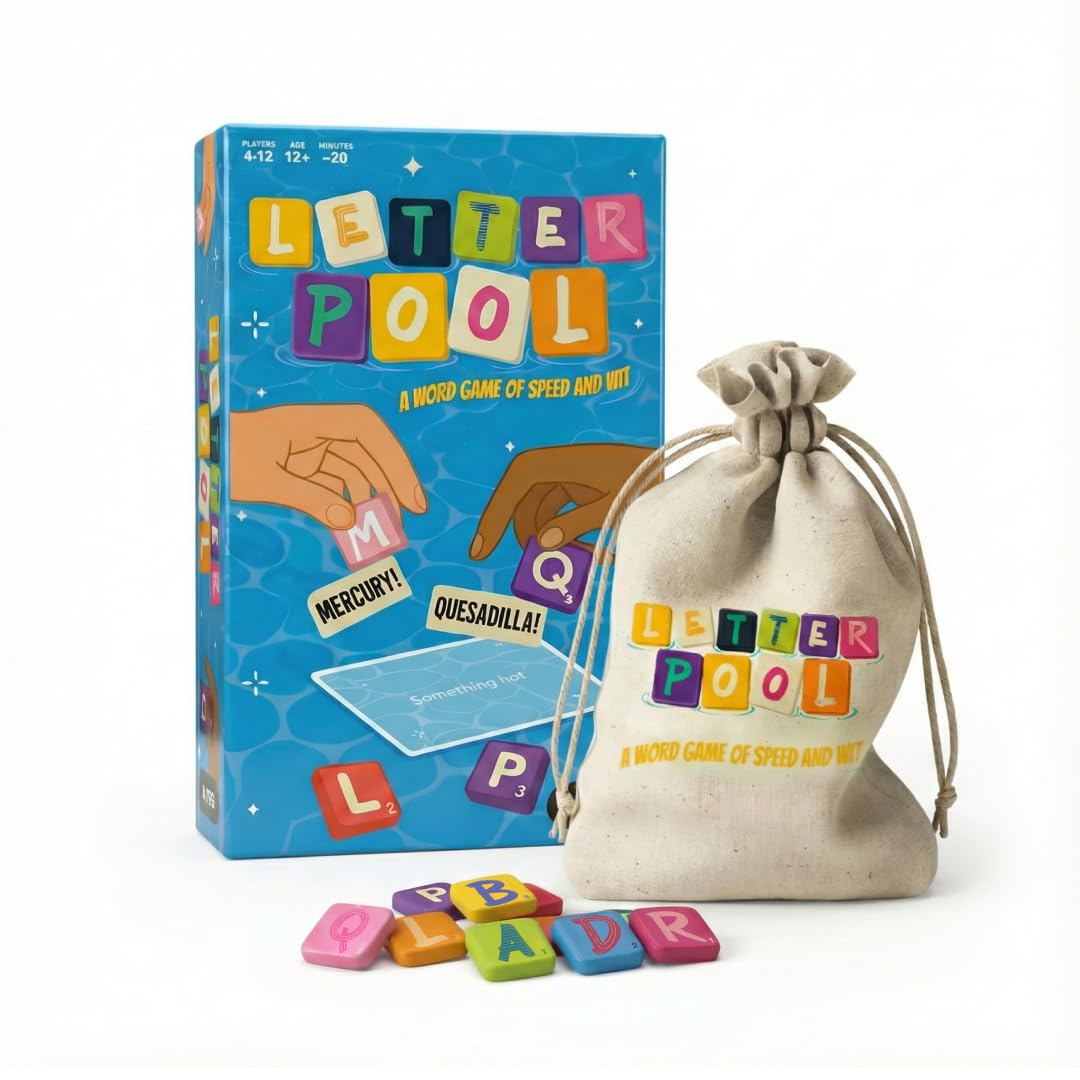 Letterpool: 2-6 Players Board Games for Adults, Family and Teens — Fun Travel Word and Card Game for Teens and Adults Group, Funny Adult Party Games, Family Game Night (Packaging May Vary)