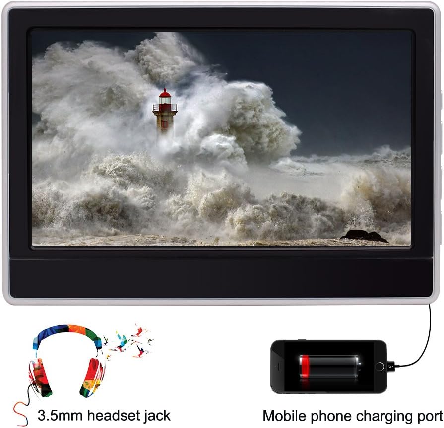 Dual 11.6 Inch Auto Monitor Car Headrest DVD Player LCD Screen with USB IR FM Transmitter Support USB/SD Included Remote Control