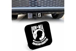 Beabes POW MIA Flag Car Rear Hitch Covers You are Not Forgotten Flag Square Trailer Hitch Cover Tube Plug Insert, 2" Towing Rear Hitch Cover for Car Truck, Easy to Install