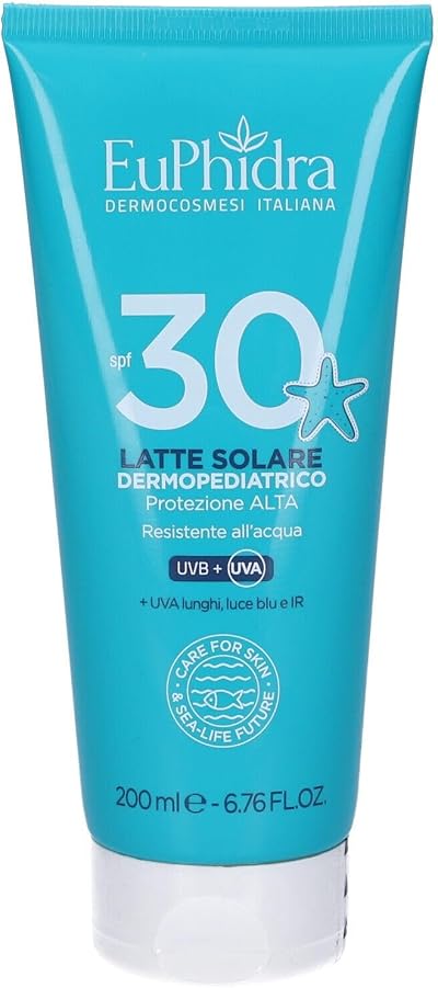 Euphidra Dermopaediatric Sun Milk SPF 30+ 200ml Childrens Sunscreen UVA UVB