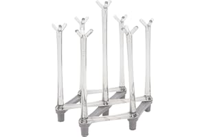ULTECHNOVO Expandable Wine Glass Rack Stemware Holder Goblet Drainer Stand Foldable Grey Kitchen Storage