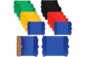 CENSEN 15 Pcs Trifold Presentation Board 12 x 20 Inch Trifold Poster Board Portable Science Fair Display Boards Cardboard Trifold Board Foldable Posterboard for Photo Exhibition Meeting School (Colorful)