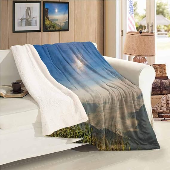 Landscape Throw Blankets Throw Size, Mother Nature Inspired Cliff