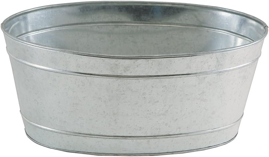 Achla Designs C-51M Mini Oval Galvanized Steel Tub