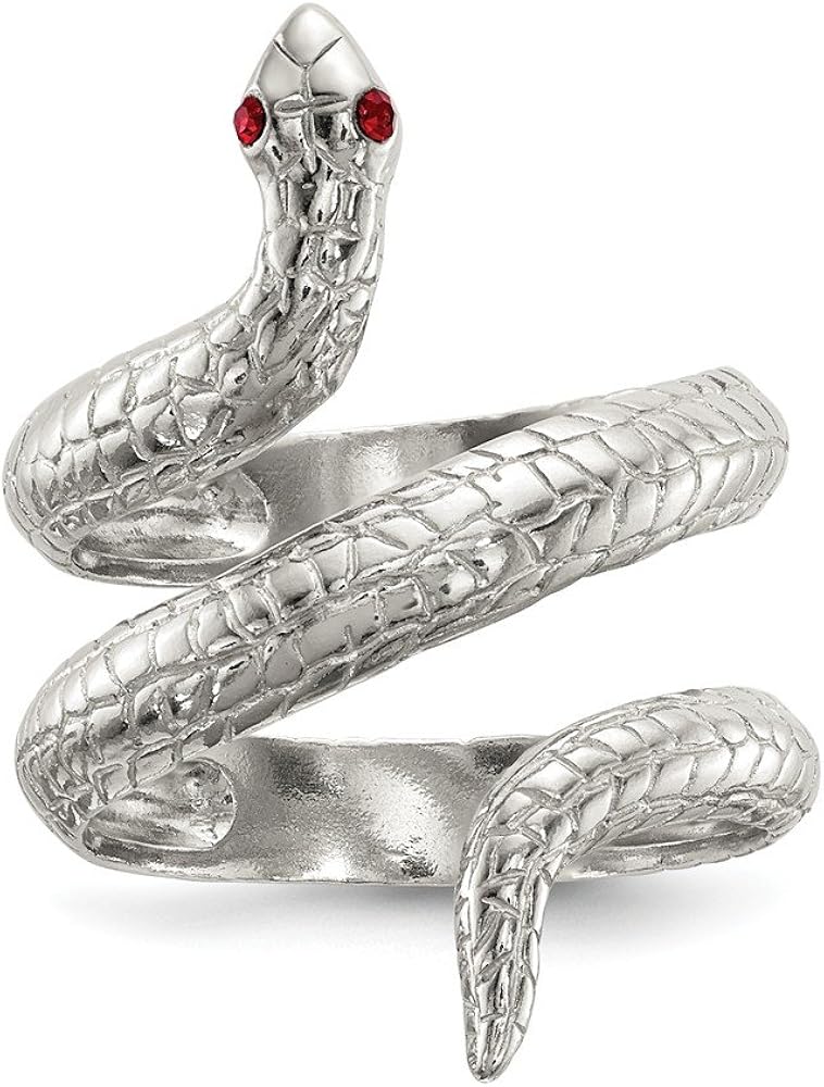 925 Sterling Silver Crystal Snake Ring Amazon.co.uk Jewellery