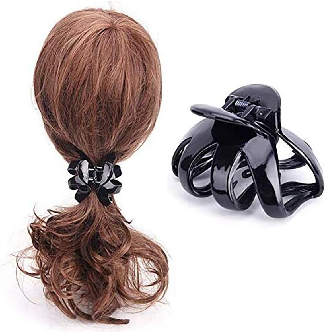 Fodattm Set of 2 Women Hard Plastic Octopus Hair Claws Jaw Clips High-grade Hair Clips Clamps Spider Hair Grip Hairpin (Large) - Image 4