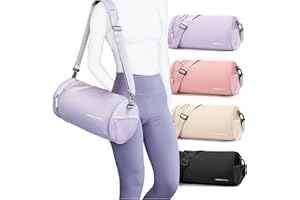 WISEPACK Small Gym Bag for Women,Waterproof Workout Bag Mini Duffle Bag Womens Spotrs Gym Bags Small Travel Duffel Bag with Wet Pocket Carry on Weekender Bags for Dance Swimming,Gym,Yoga,Fitness Purple