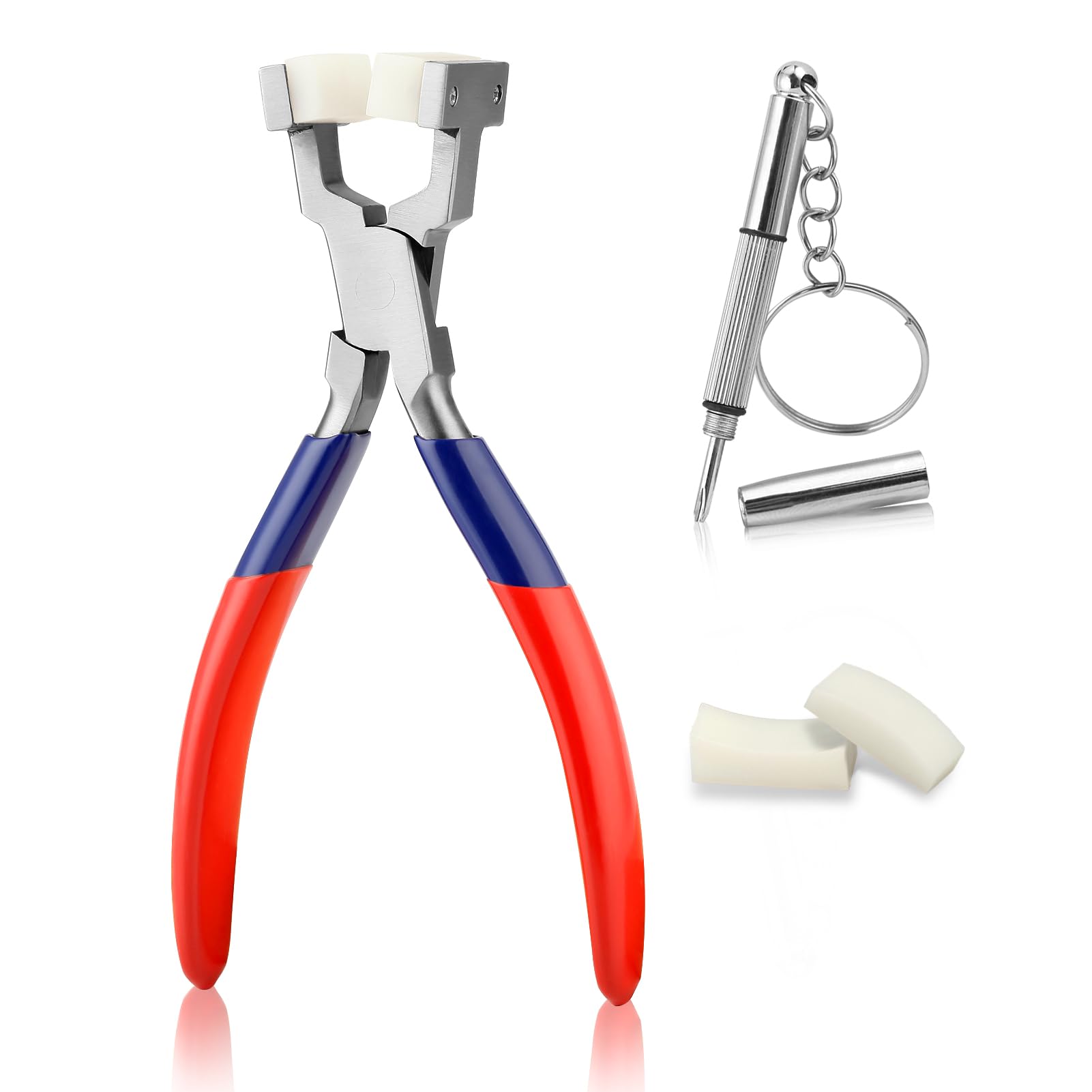 GOLD DEER Adjusting Eyeglass Arms Frame Pliers Glasses Leg Pliers Eyeglasses Repair Pliers Bracelet Bending Pliers Jewelry Forming Tool Nylon Jaw Bracelet Bending Pliers