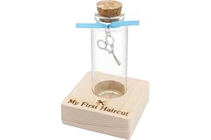 LIANNAN First Haircut Curl Keepsake Jar，Personalized First Curl Baby's First Lock of Hair，My First Haircut Keepsake，Custom First Haircut Photo Gift (blue)