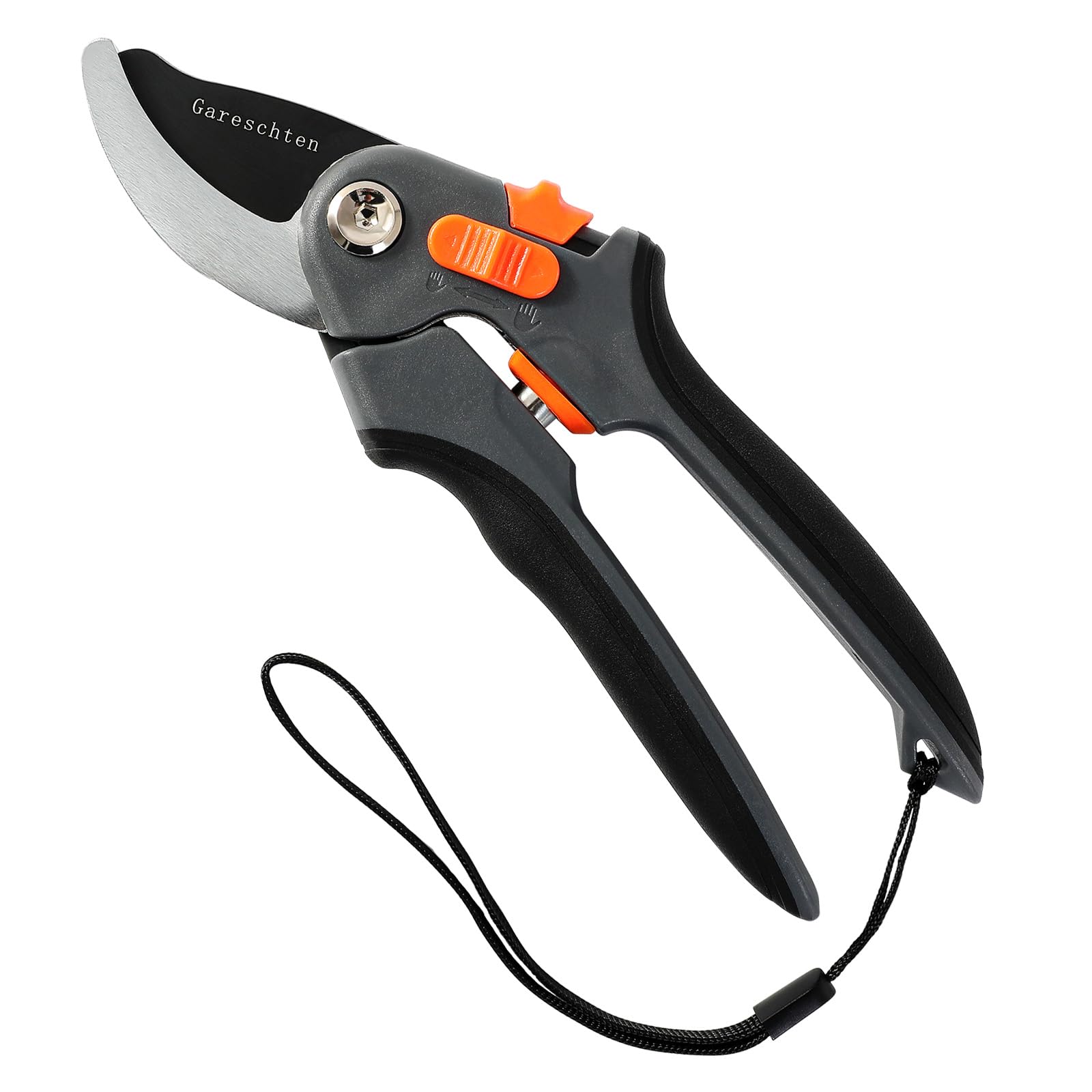 Garden Secateurs 8.7" Professional Graden - Bypass Pruning Shears with Adjustable Non-Slip Handle for Small/Large Hands, SK5 Blade & Security Lanyard for Rose Care, Bonsai & Ornamental Gardening