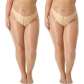 Yilanmy 2 Pairs Women's Plus Size Shiny Pantyhose 15D Sheer Shimmer Tights High Waist Oil Glossy Stocking Queen Size