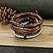 Udalyn 9Pcs Leather Bracelet Set Wooden Beads Bracelets Adjustable Bangle Wristband for Men Women