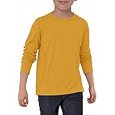 Haloumoning Boys Long Sleeve Shirts Kids Crewneck Oversized Casual Tees Fall Fashion Shirt Tops 5-14 Years