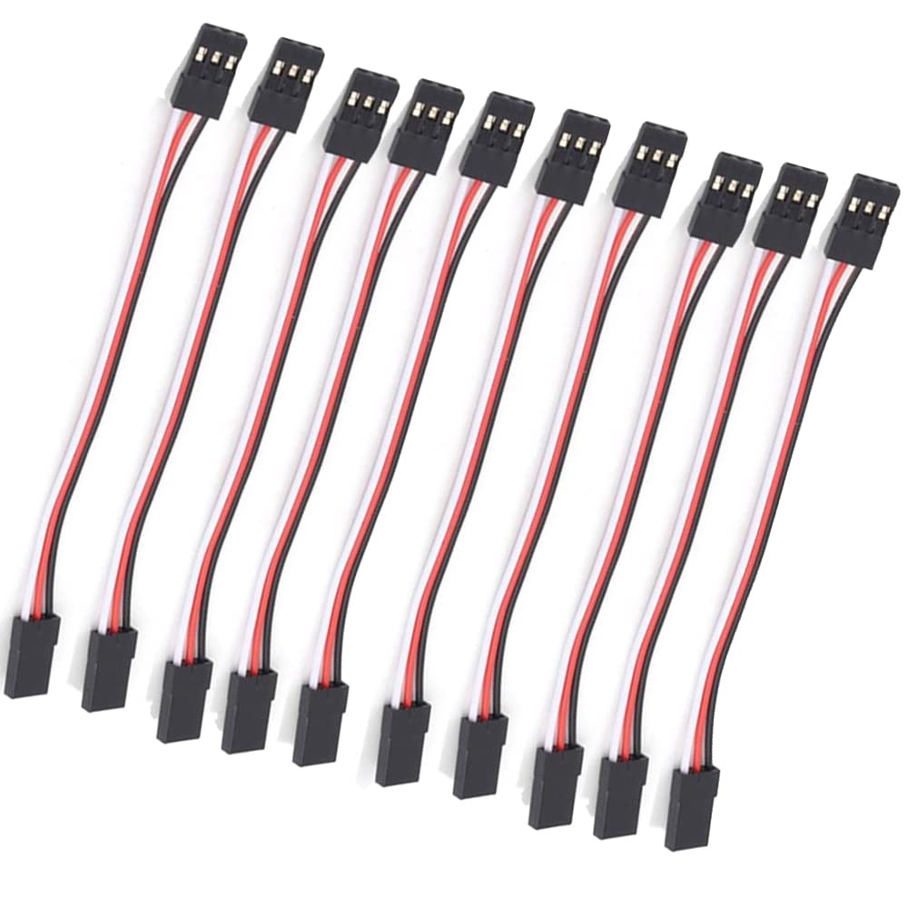 Boladge 10pcs 30CM Servo Extension Lead Wire Cable 3-Pin Male to Female JR Plug for Quadcopter Futaba JR Receiver